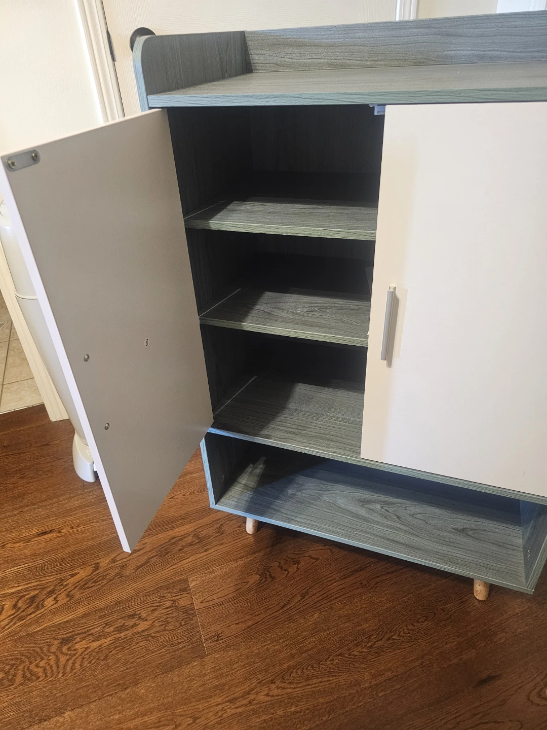 Two-Tone Storage Cabinet with Shelves - photo 2
