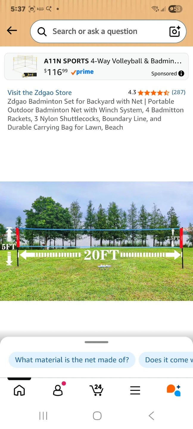 Zdgao Backyard Badminton , pickelball and volleyballSet bnib - photo 4