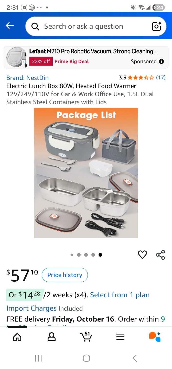 NestDin Electric Heated Lunch Box 1.5L - photo 4