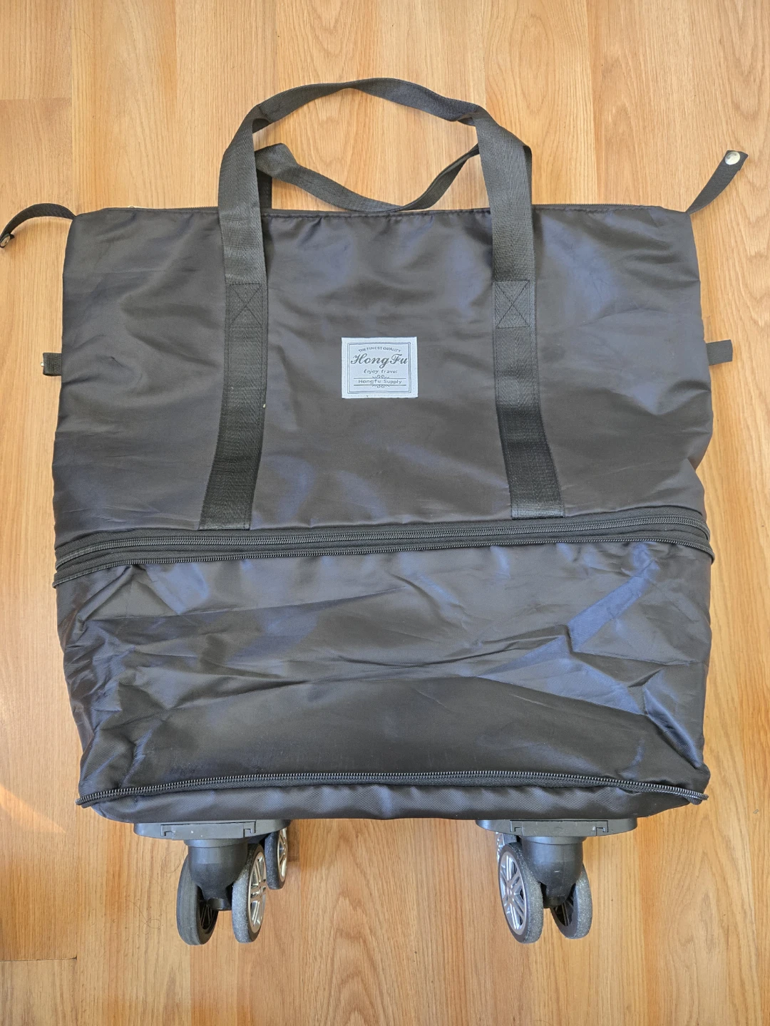 Expandable Travel Bag with Removable Wheels – Black - photo 5