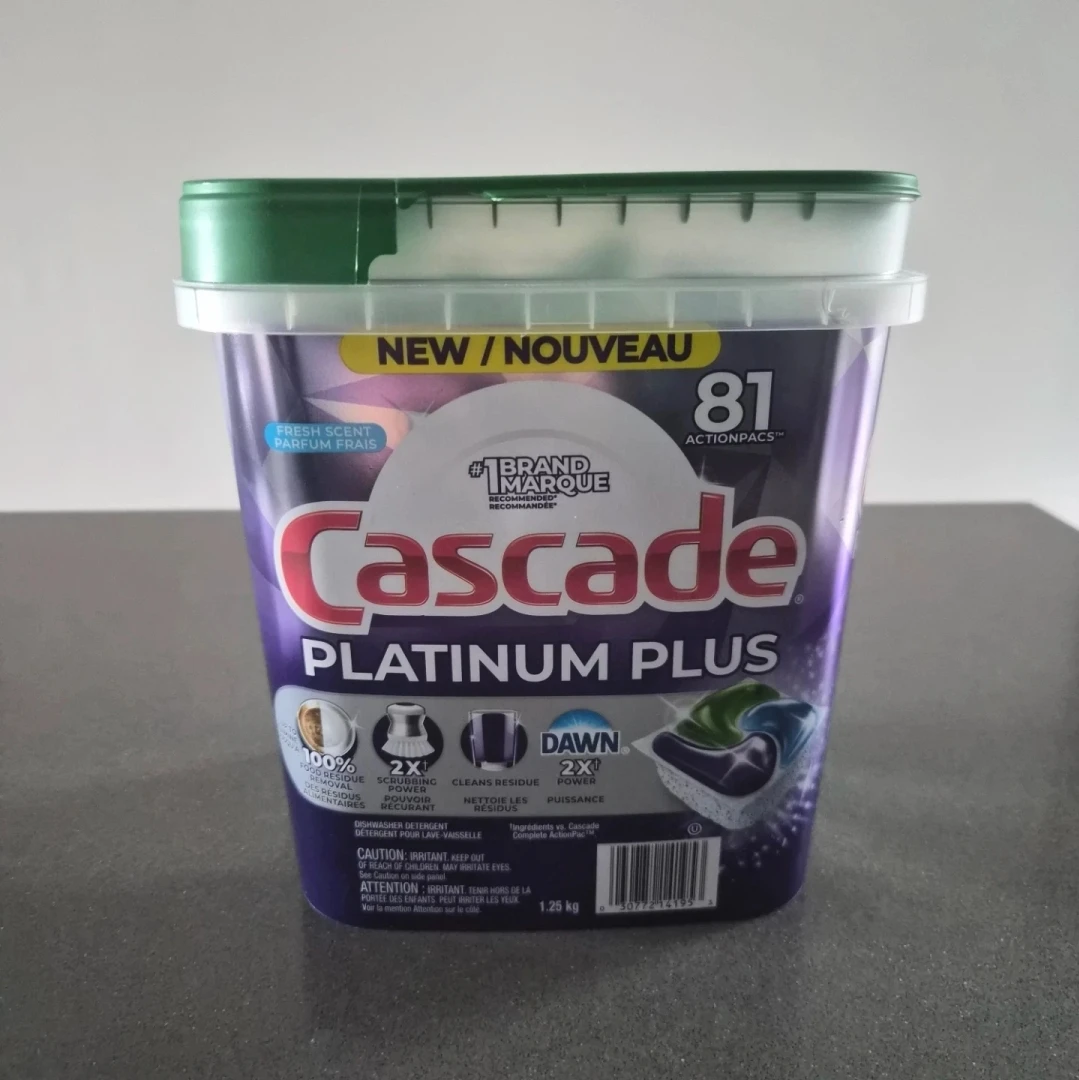 Cascade Platinum Plus Dishwasher Pods – 80 left (Opened Box)