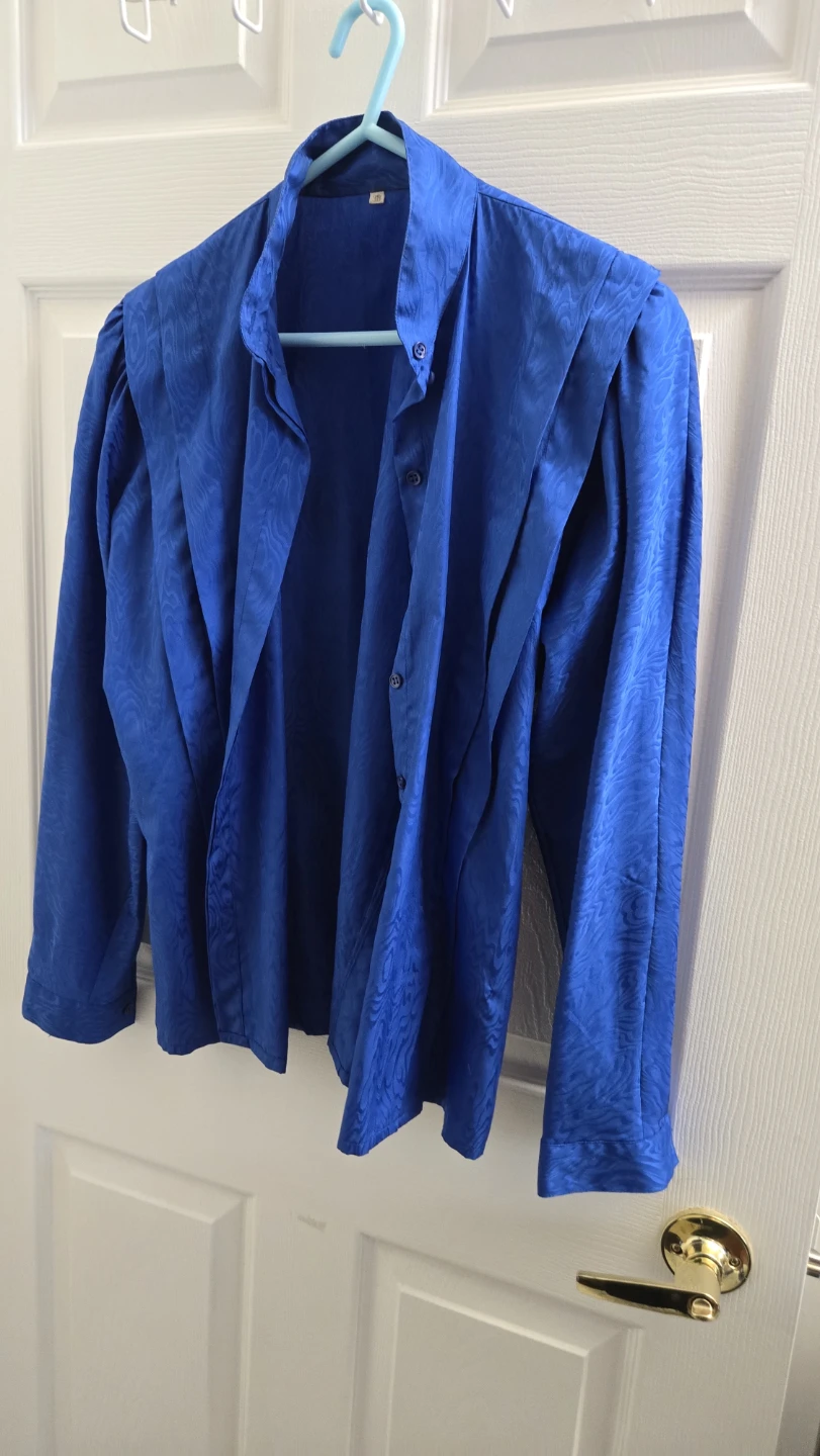 Blue Long-Sleeved Blouse