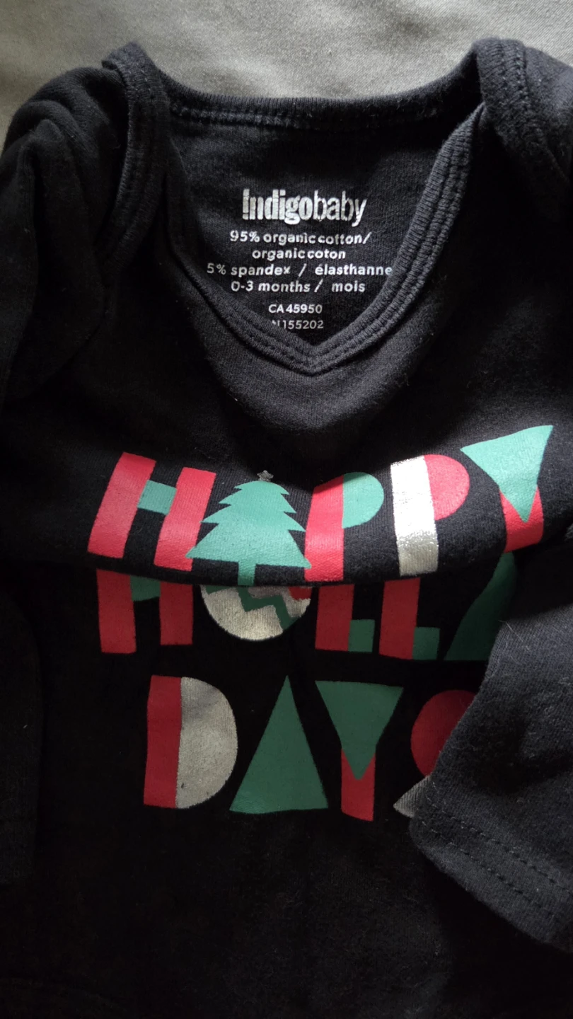 Indigobaby Happy Holidays Onesie, 0-3 Months - photo 2