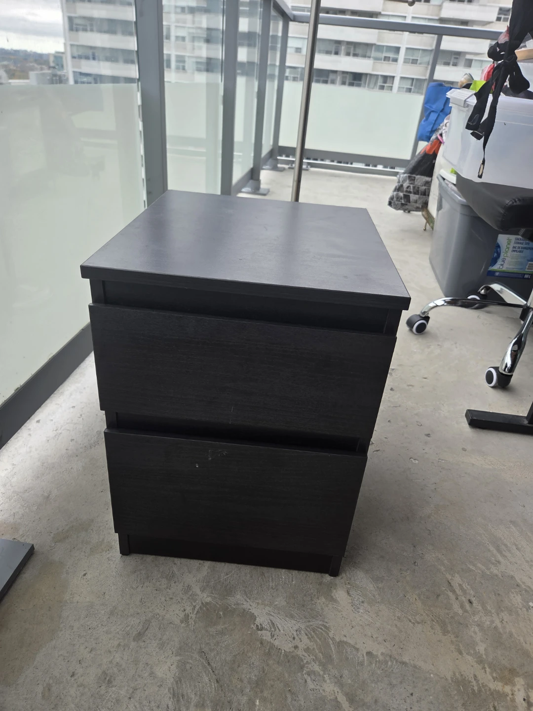 Black 2-Drawer Nightstand - photo 4