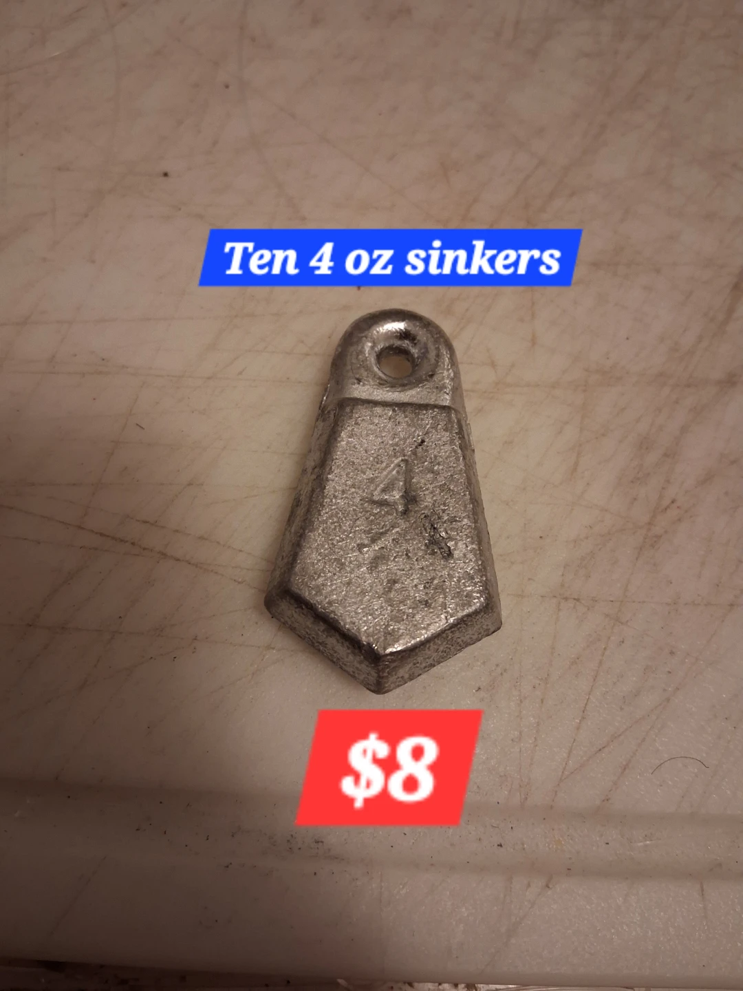 Ten 4 oz Fishing Sinkers