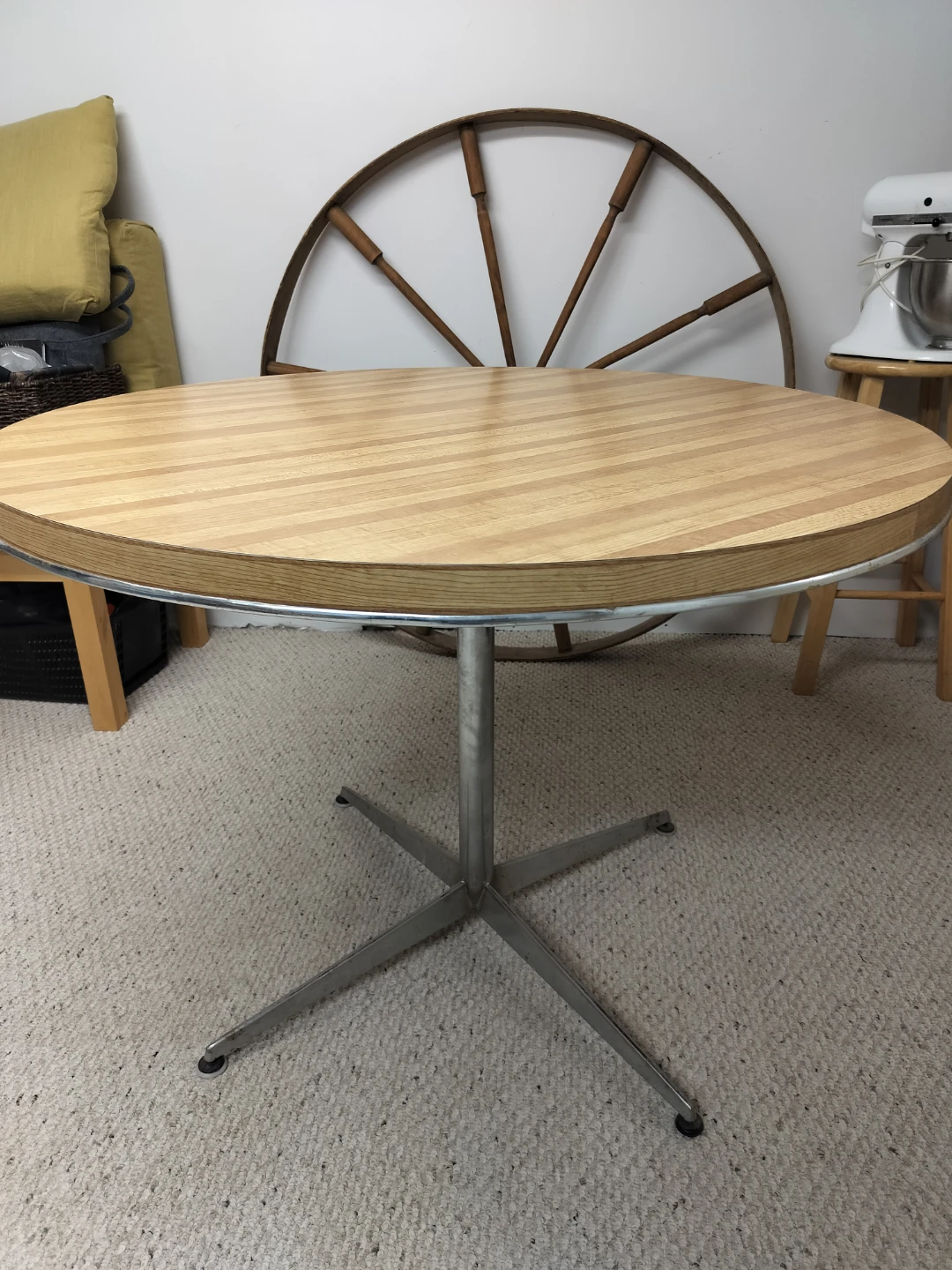 Retro Round Wooden Kitchen Table - photo 2