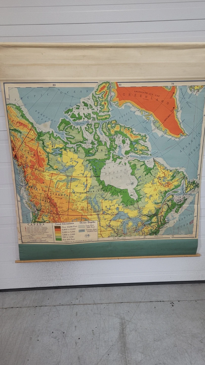 Vintage School Pull-Down Wall Maps - photo 4