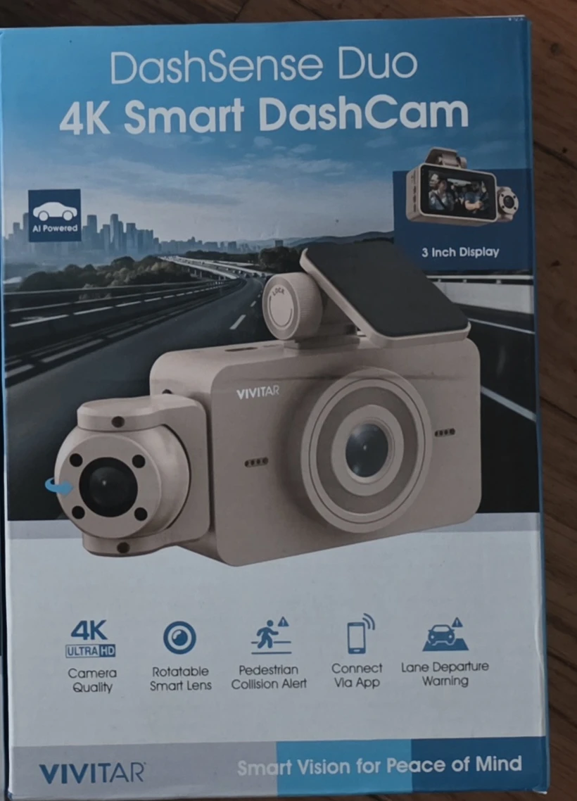 Vivitar DashSense Duo 4K Smart DashCam