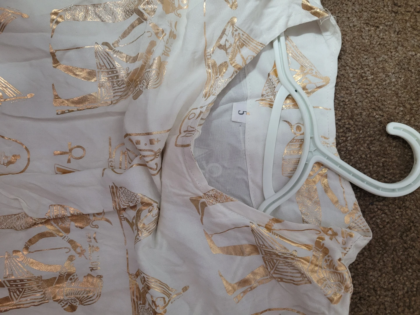 White Egyptian Pattern Dress - photo 3