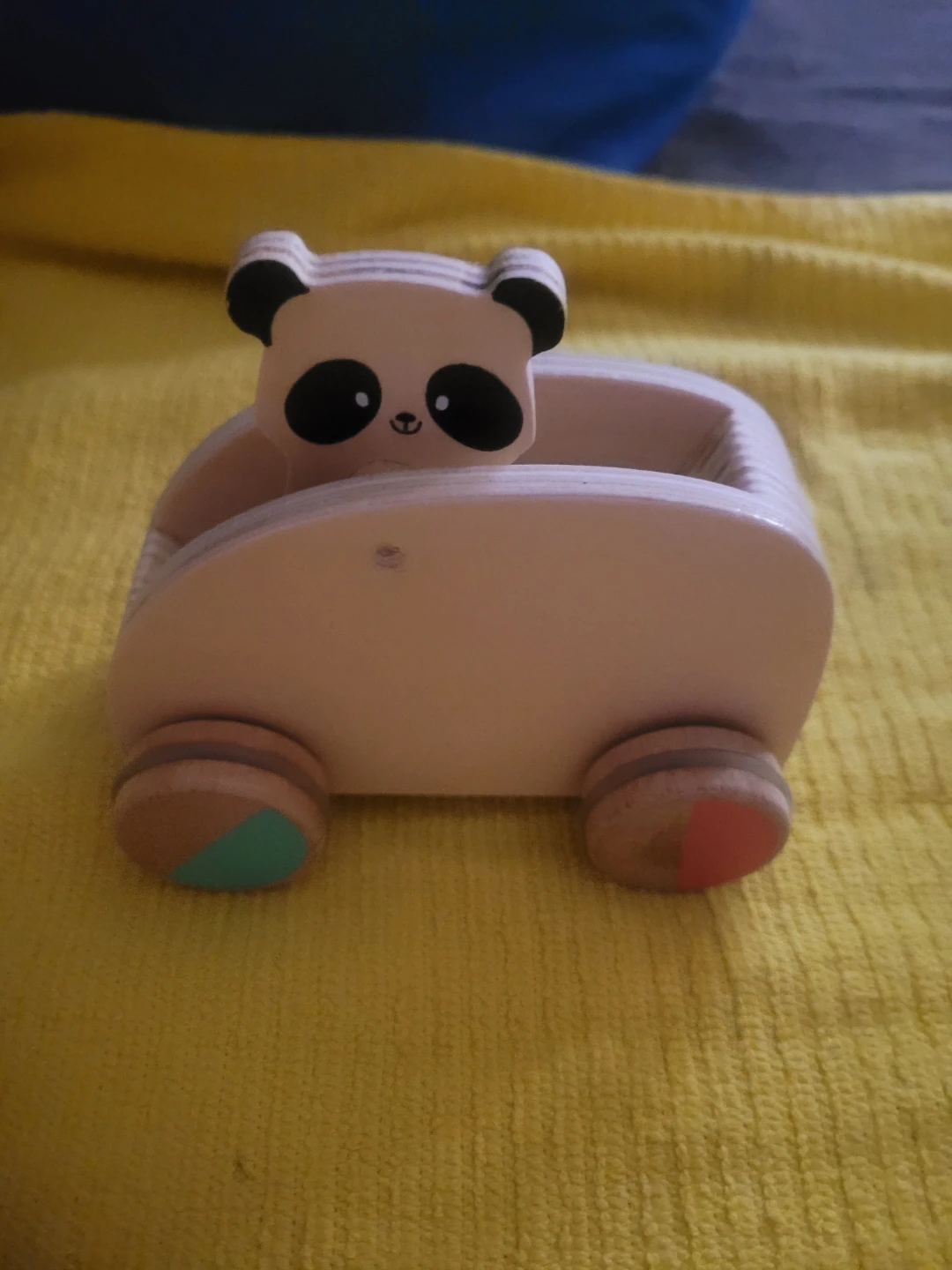 wooden panda car toy from the KiwiCo