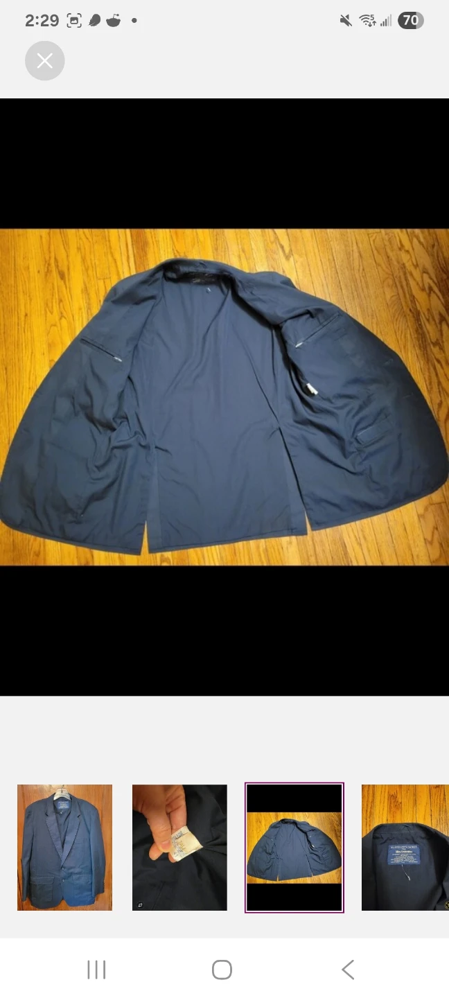 Sz 41 men's Tilley made in Canada blue blazer - photo 3