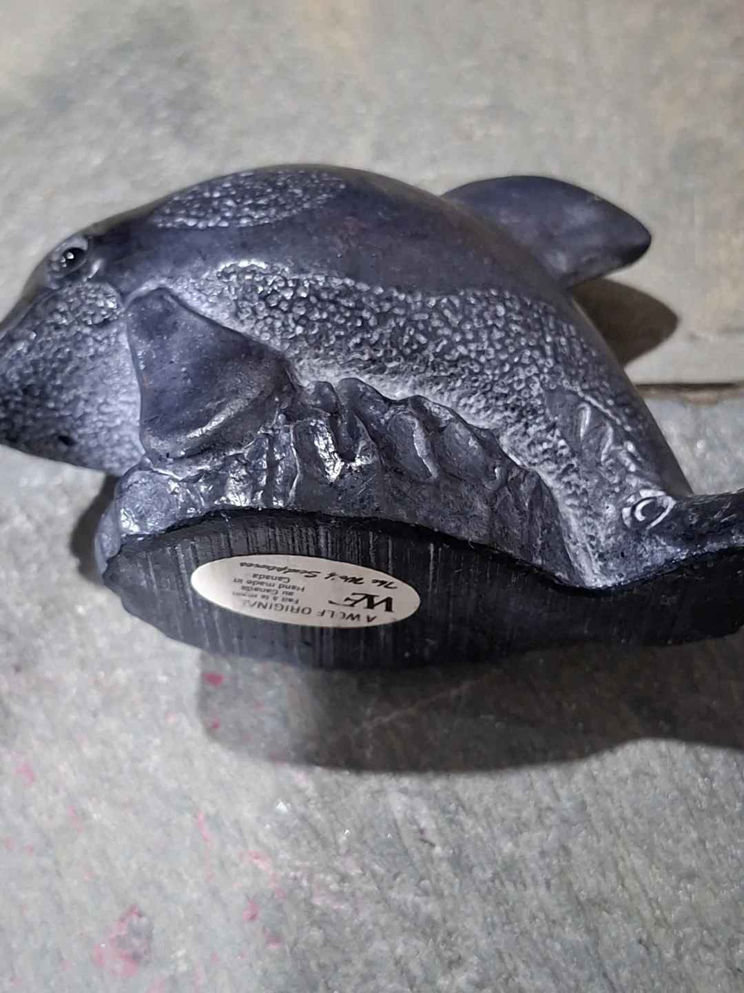 Vintage "A Wolf Original" Dolphin Sculpture Handcrafted Canada - photo 3