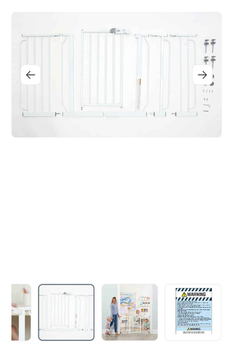 Regalo Safety Baby Gate 56" Extra Wide, Pressure Mount - photo 4