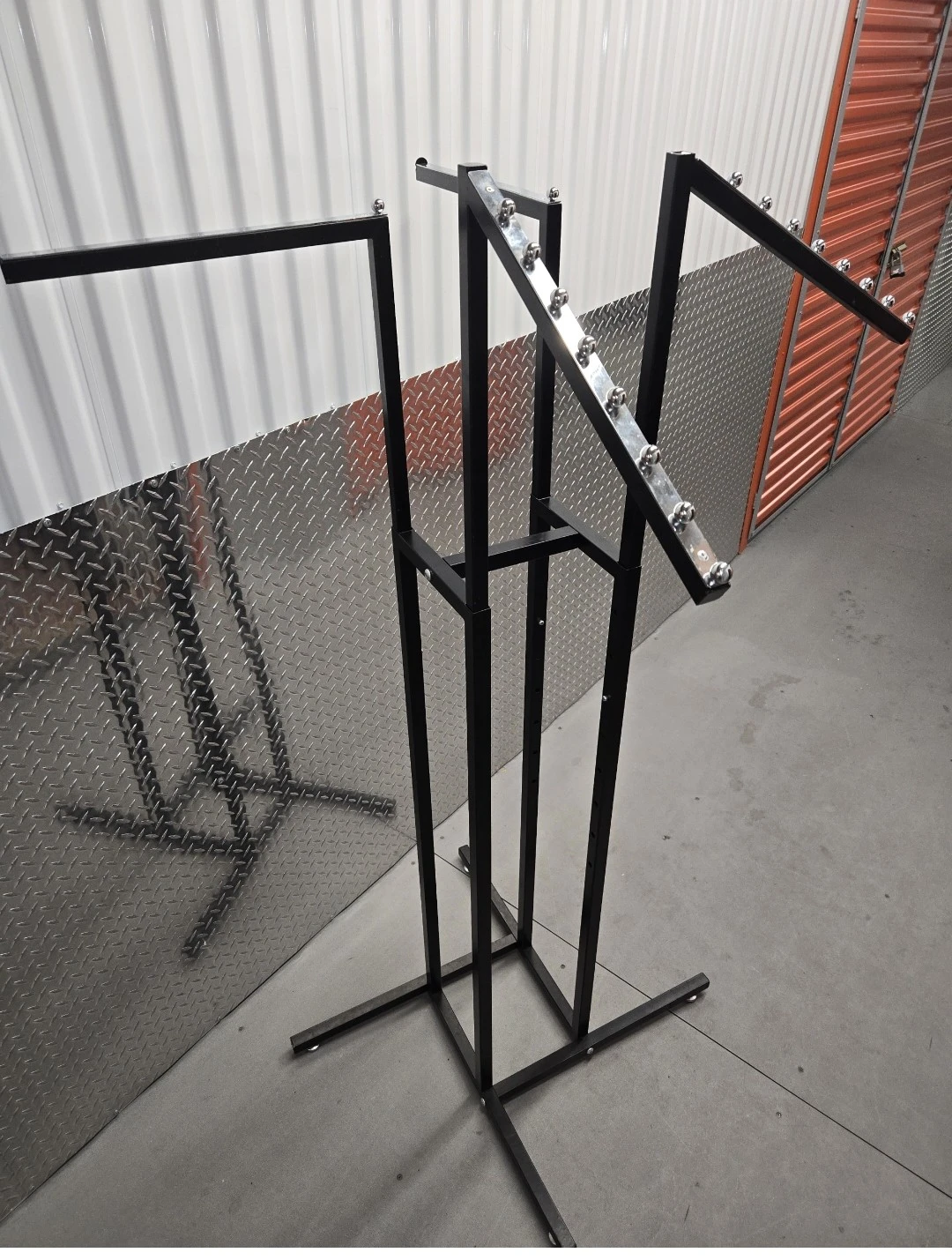 Commercial 4-Way Metal Clothing Rack Black