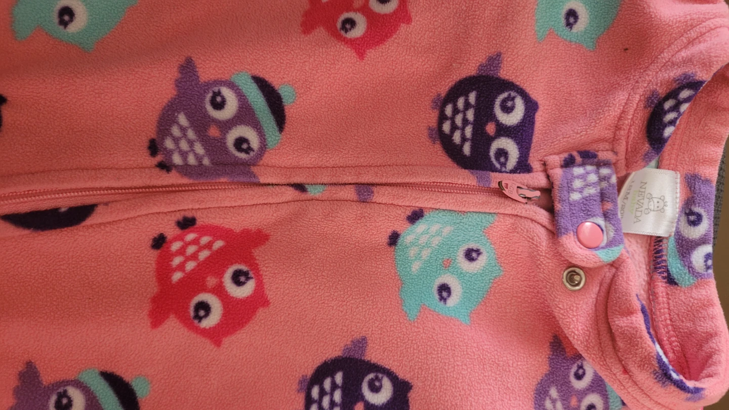 Nevada Baby Owl Print Fleece Sleepsuit