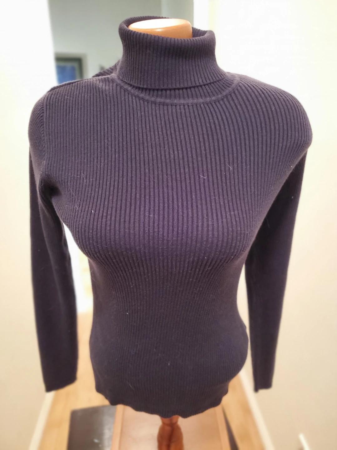 Black ribbed turtleneck sweater - photo 3