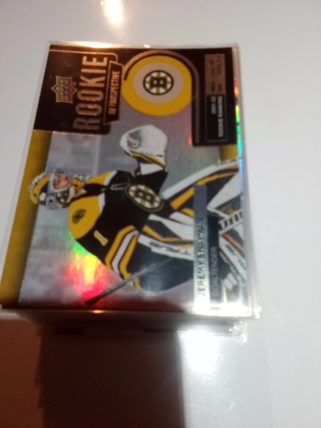 2022-23 Upper Deck Jeremy Swayman Rookie Retrospective Card