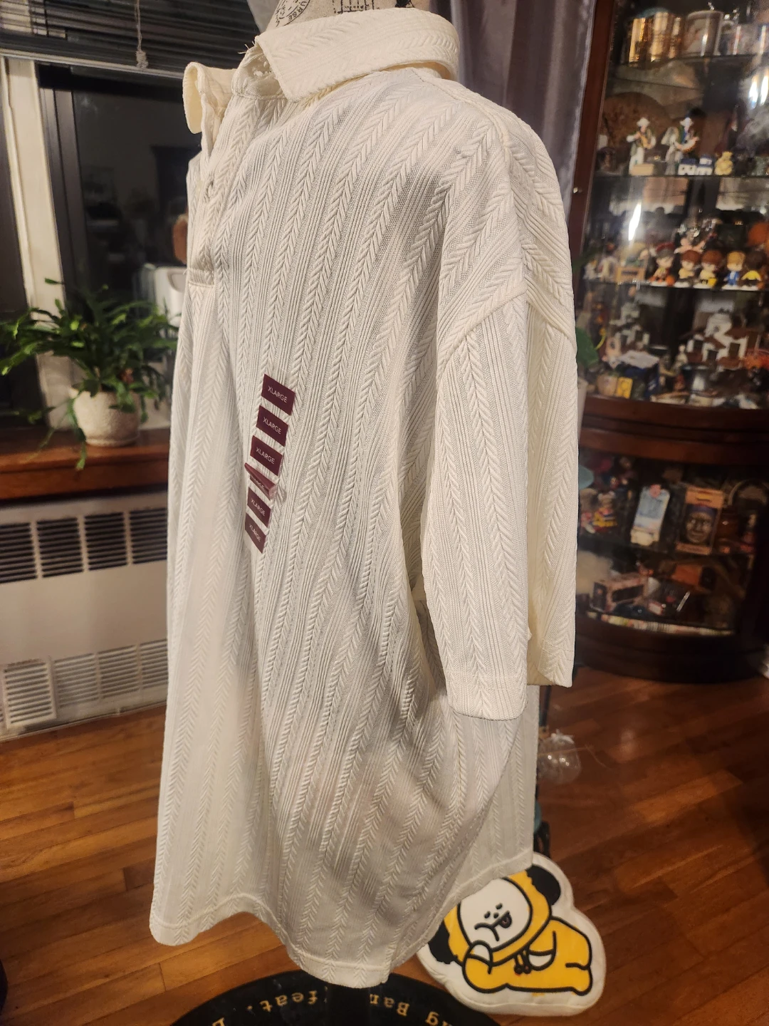 Berkley Jensen NWT Men's Off-White Knit Short Sleeve Polo Shirt - photo 3