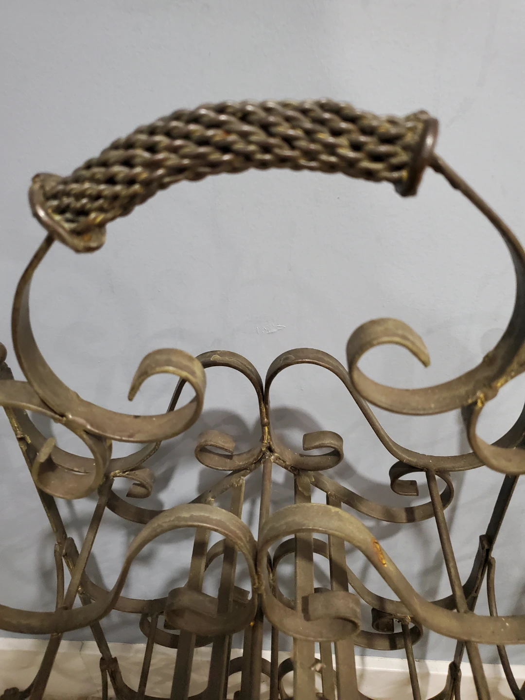 Antique Set of Two Ornate Metal Wine Racks - photo 2