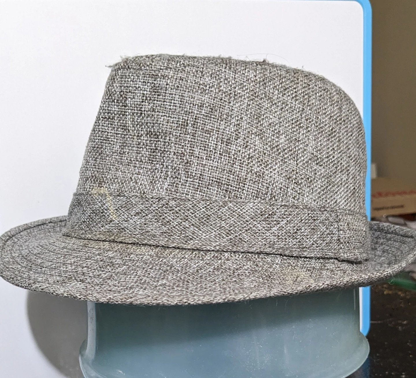 Grey-and-white/greige Fedora #freecycle