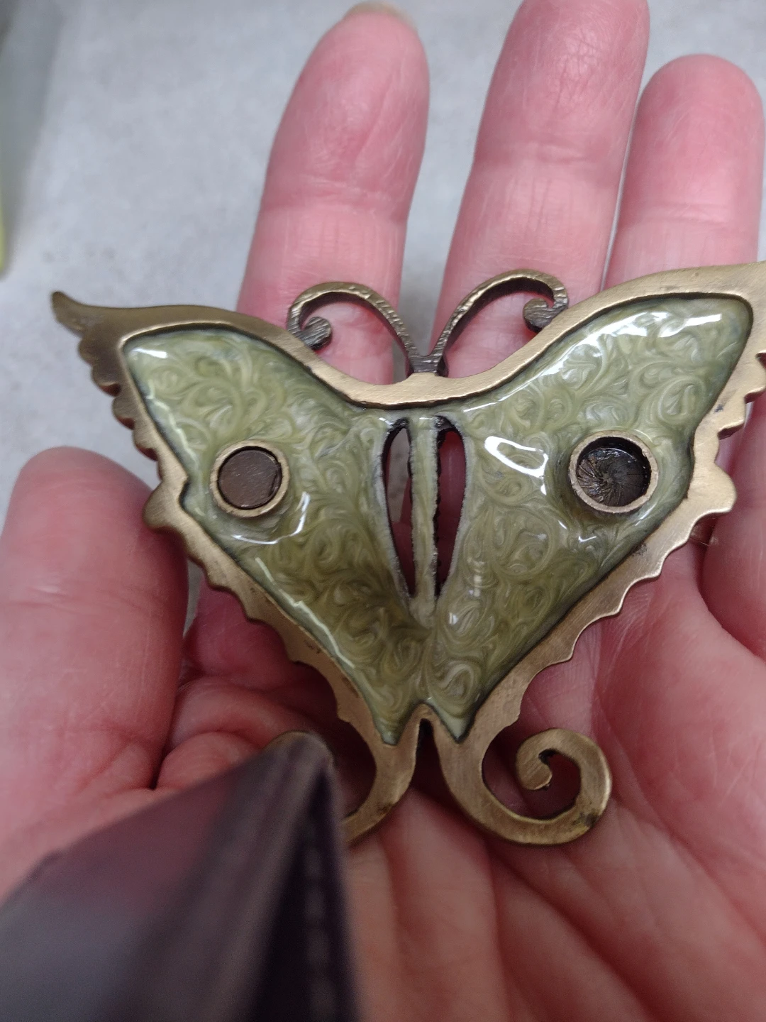 Welforth Jeweled Purple Enamel Butterfly Trinket Box - photo 4