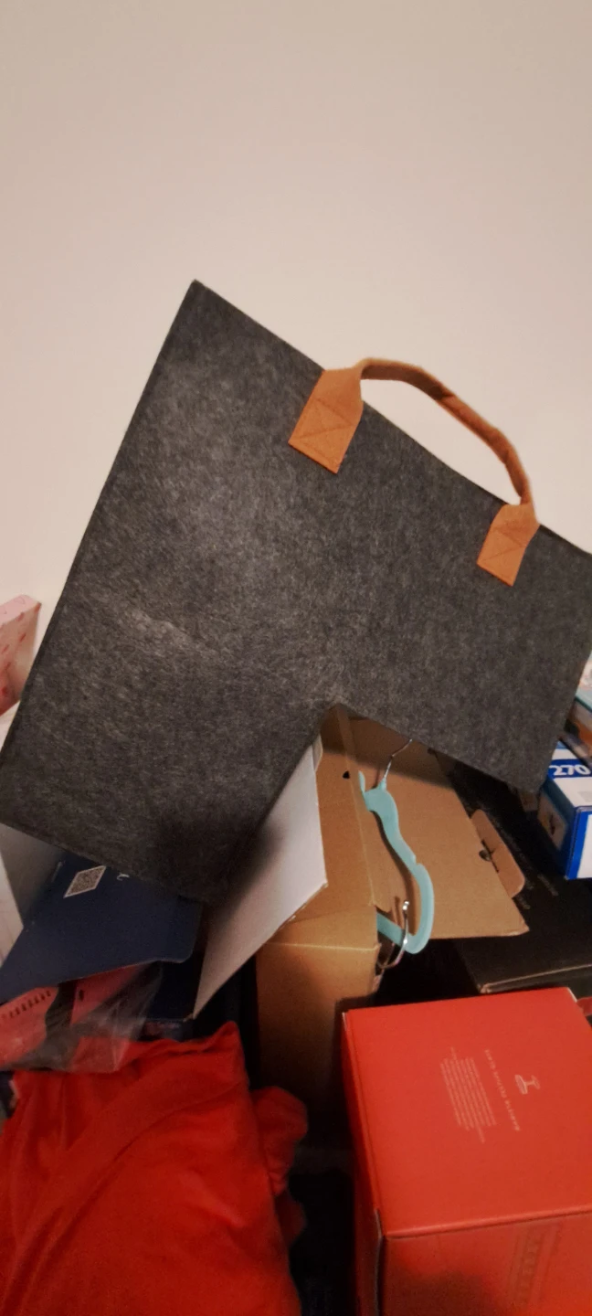 Dark Grey Felt Storage Basket For STAIRS