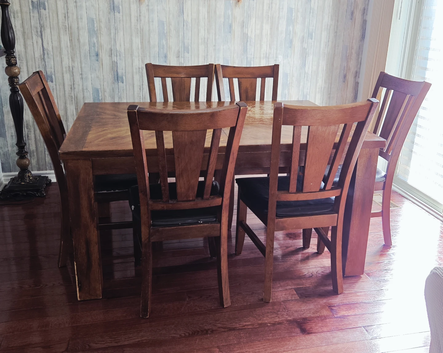 Wooden Dining Table with 6 Chairs
