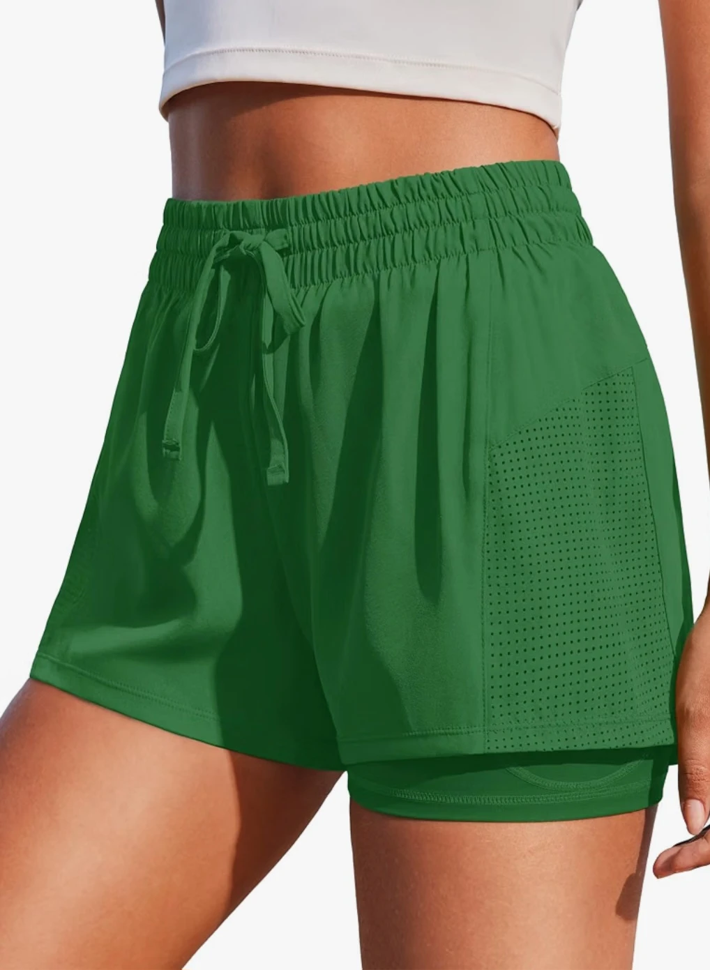 PINSPARK Women's 2-in-1 Athletic Running Shorts - photo 4