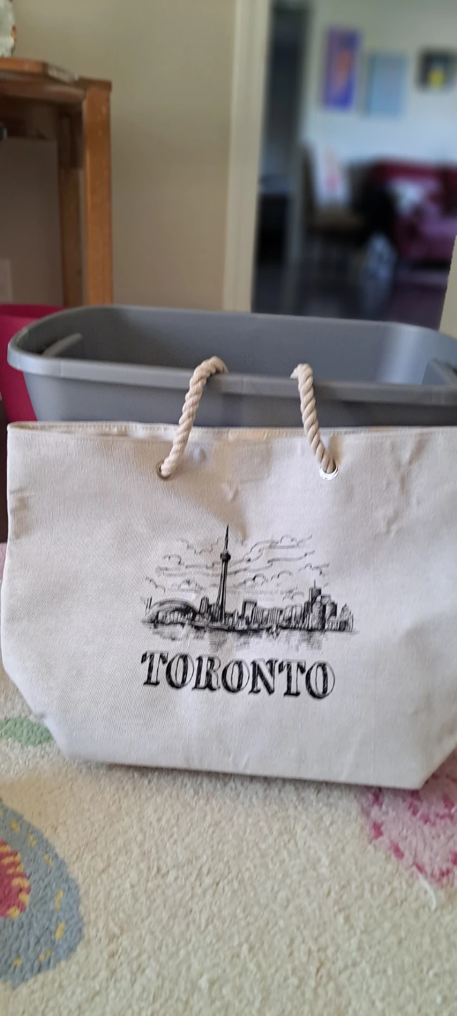 LARGE Toronto canvas tote bag