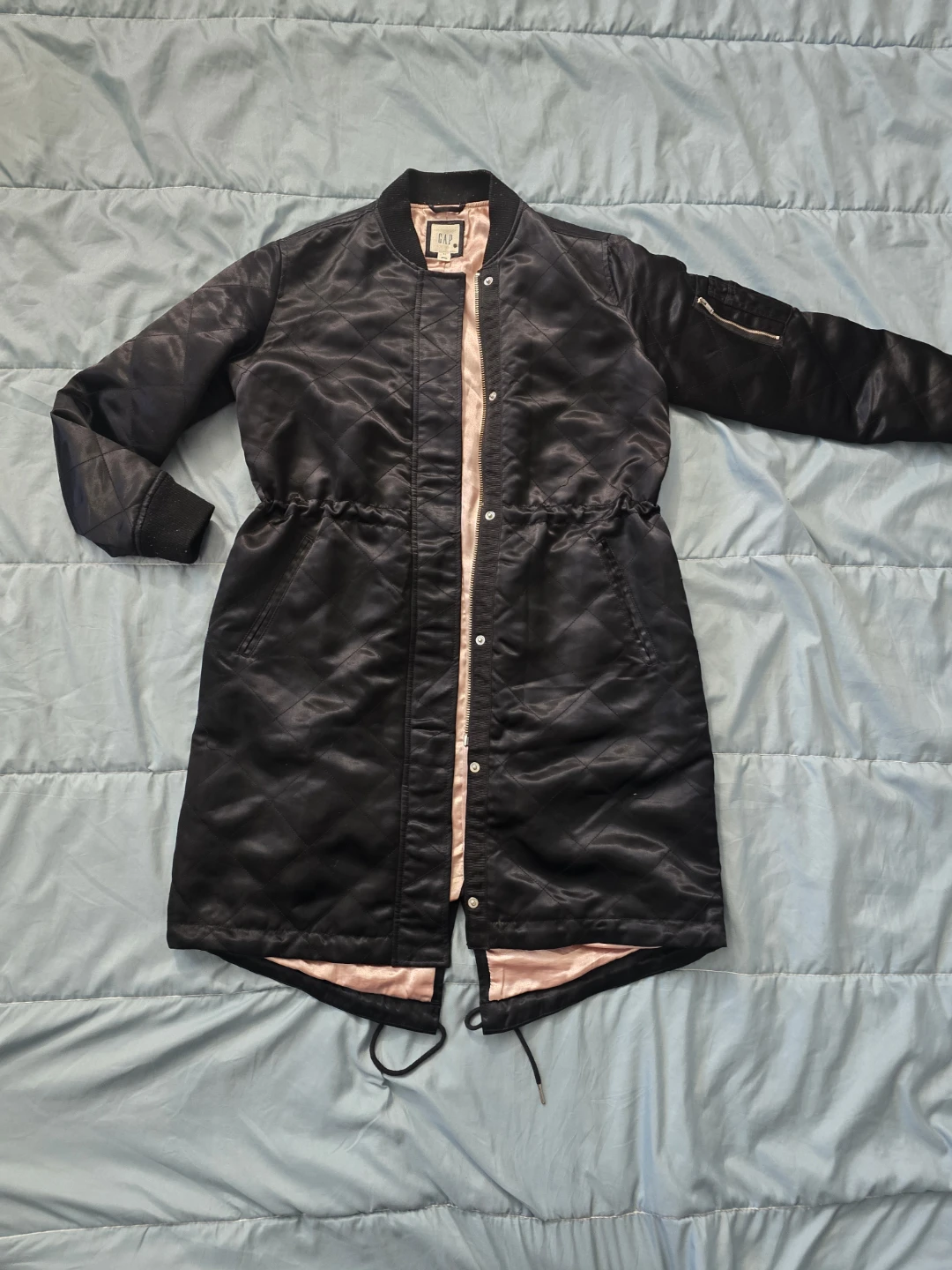 Gap Quilted Bomber Jacket Black - photo 3