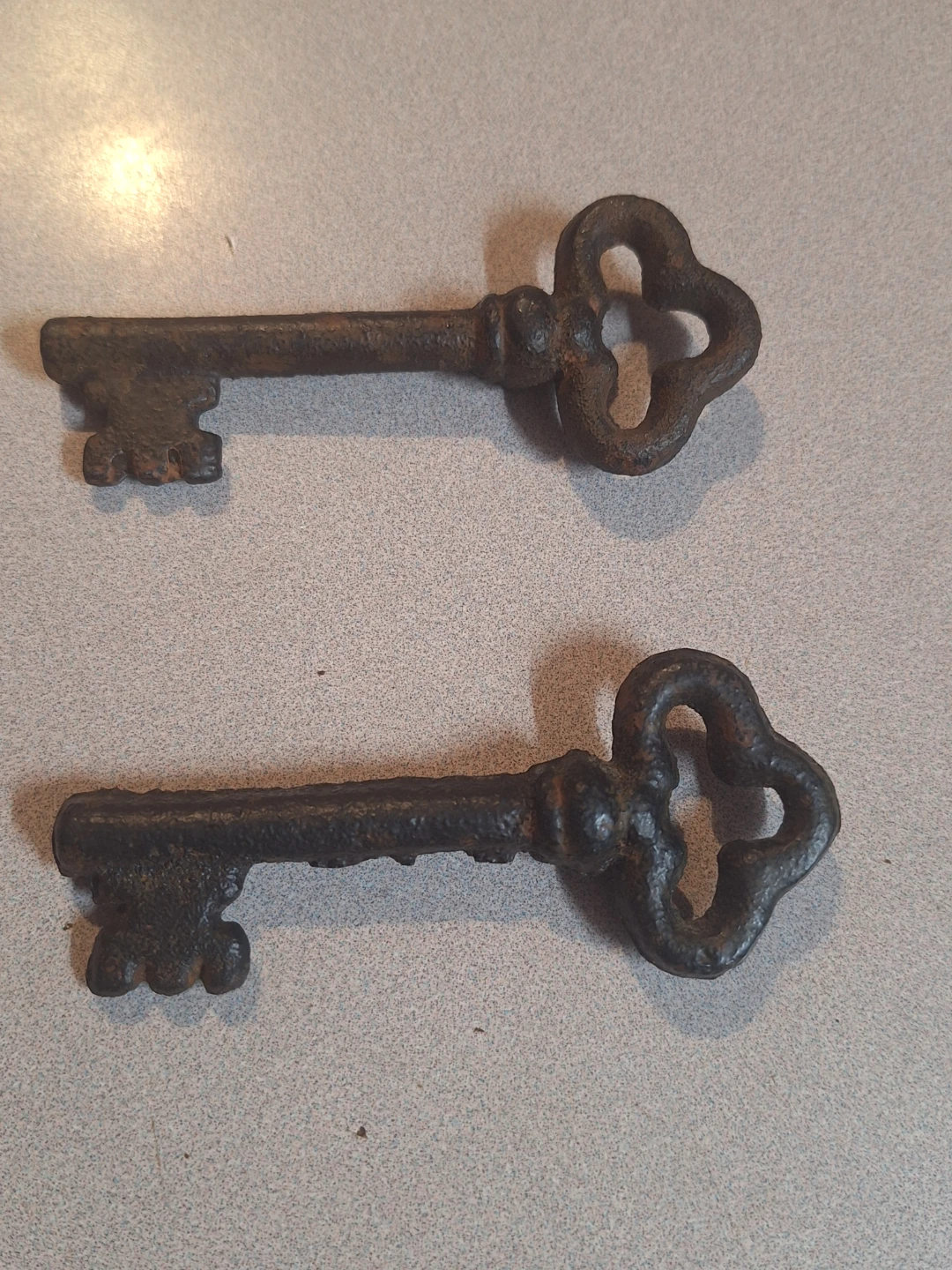 Two Vintage Style Cast Iron Skeleton Keys