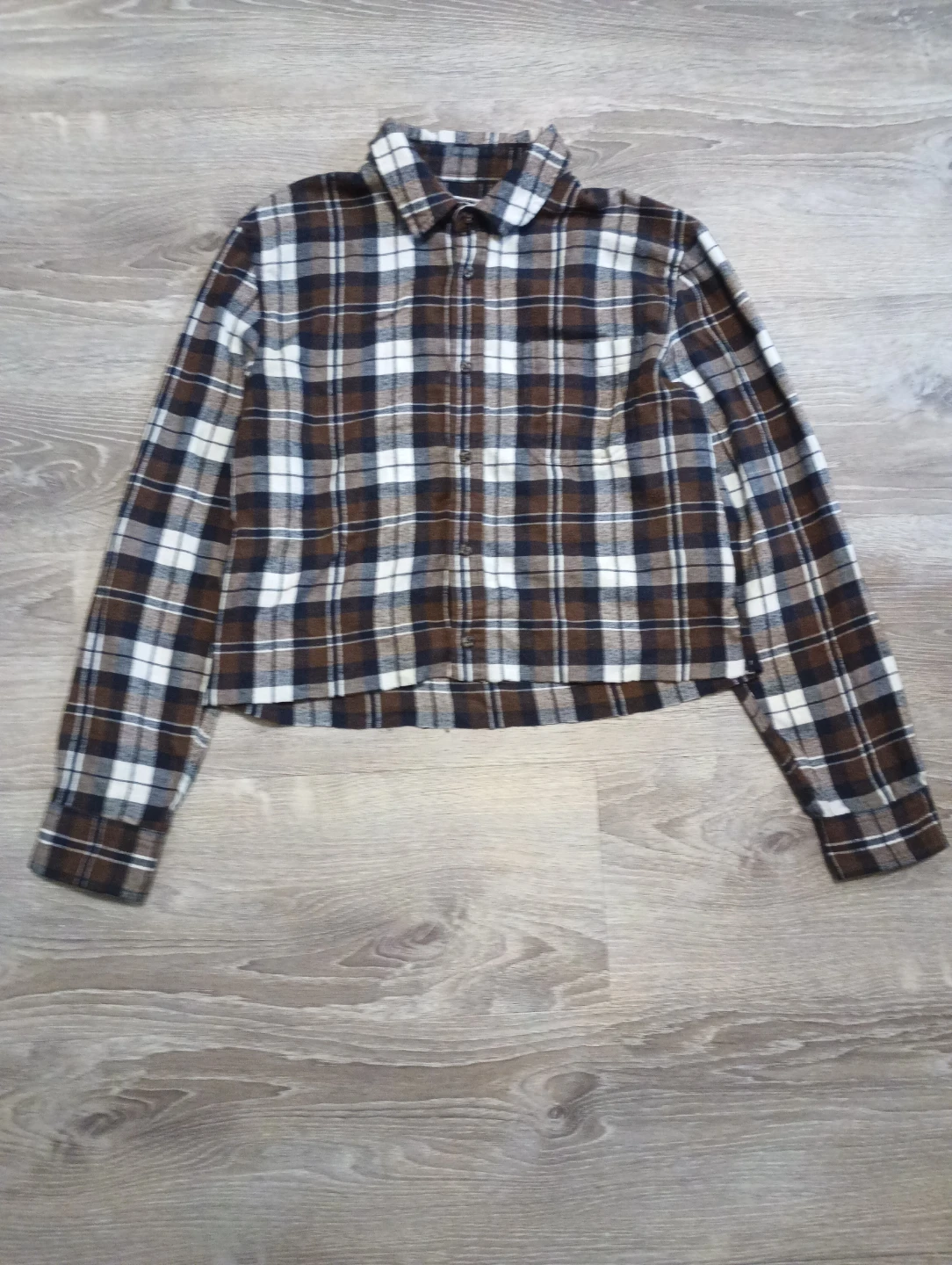 Cornerstore Bodega Plaid Flannel cropped Shirt