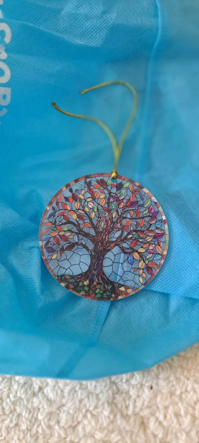 Stained Glass Style Tree of Life Ornament