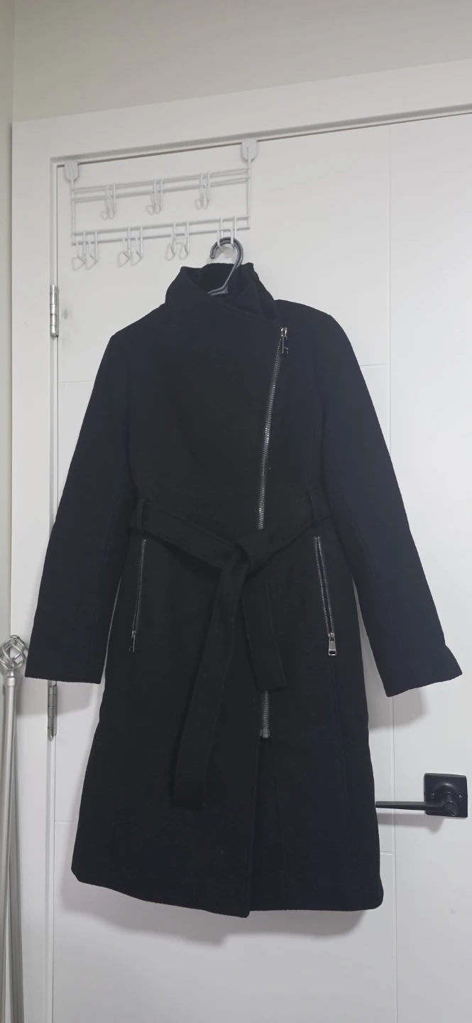 Calvin Klein Black Wool-Blend Coat