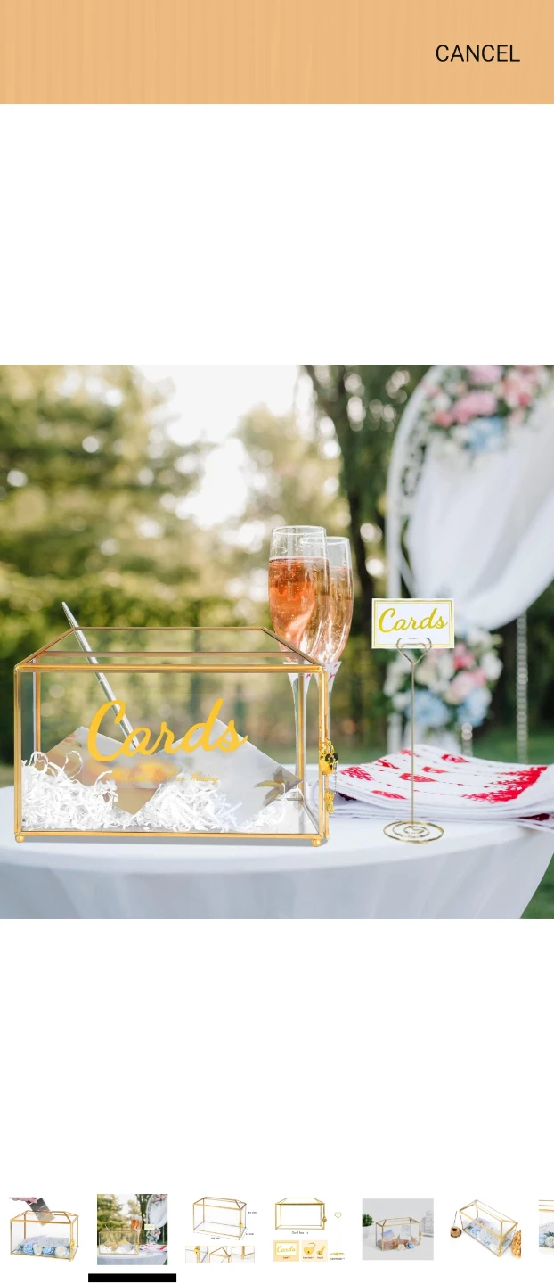 Glass and Gold Wedding Card Box - photo 2