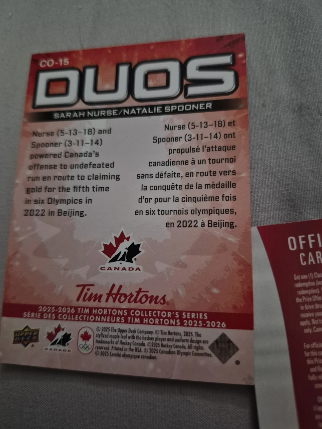 Tim Hortons hockey cards  50.00 two - photo 3