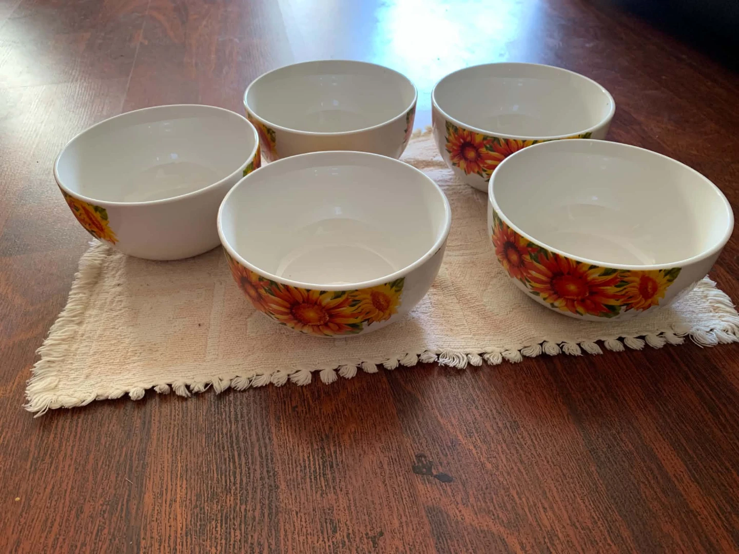 Set of 5 Sunflower Print Bowls - photo 4
