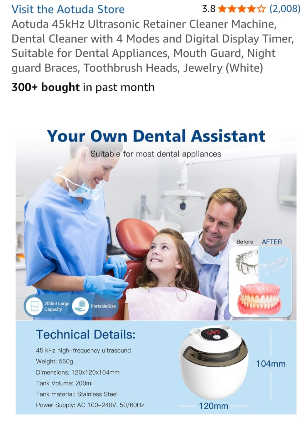 Aotuda Ultrasonic Retainer Cleaner - photo 2