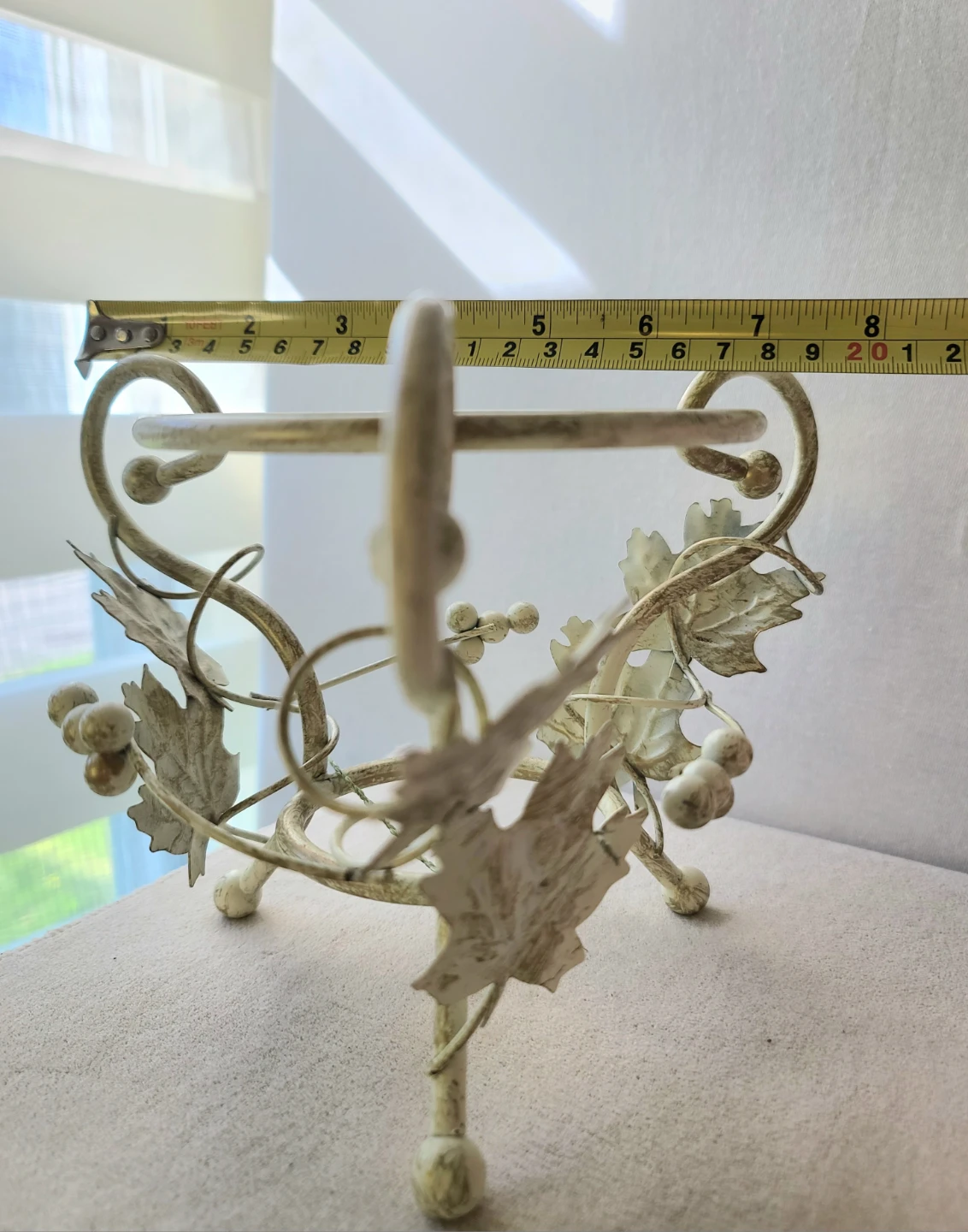 Vintage  Iron Grapevine Plant Stand with Money Plant & Pot - photo 4