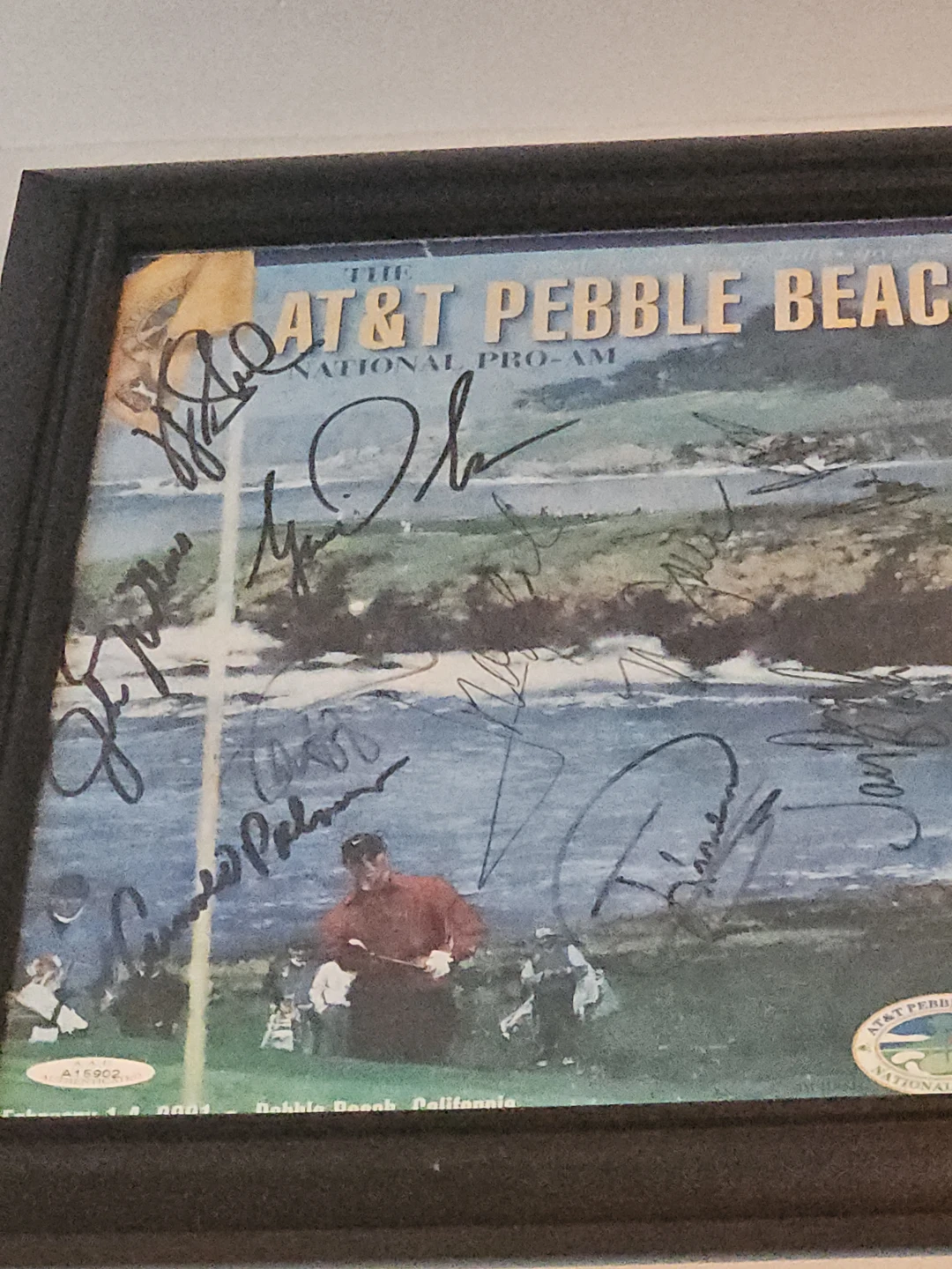 Framed Autographed 2001 AT&T Pebble Beach Pro-Am Photo