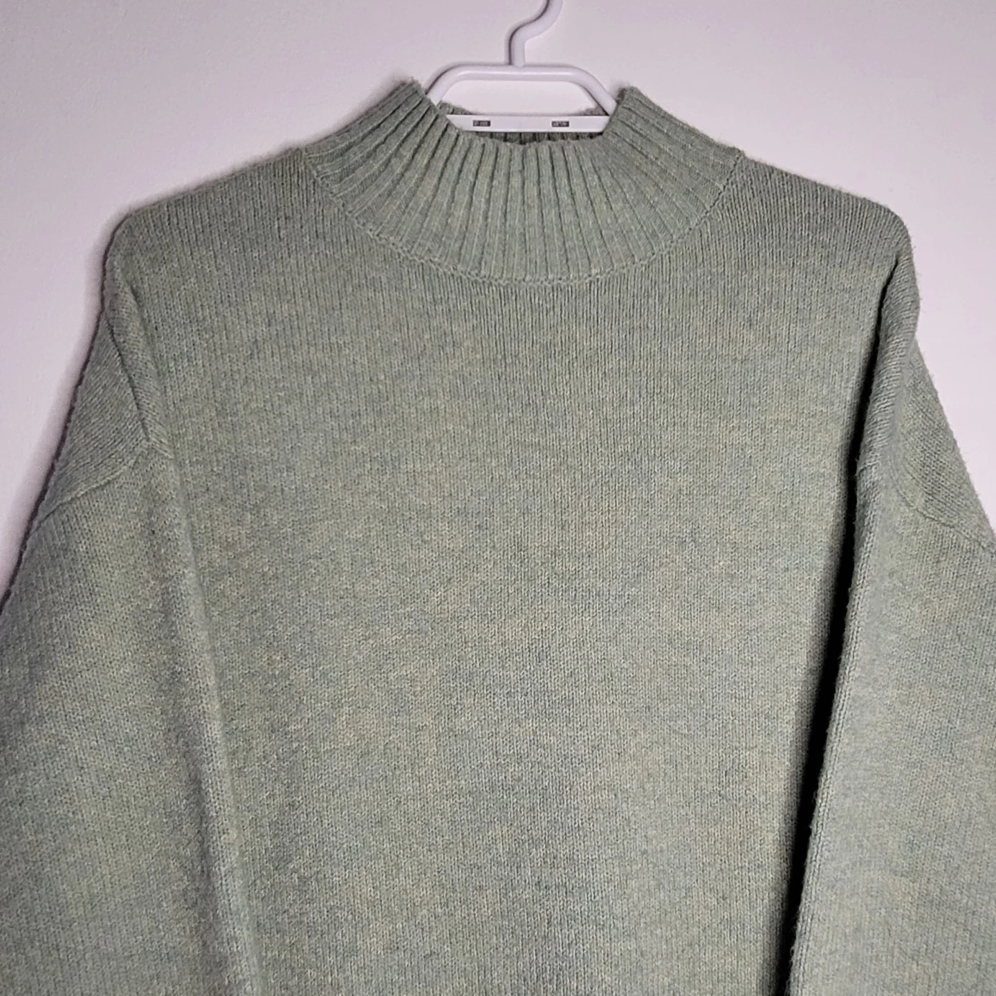 Sage Green Mock Neck Knit Sweater - photo 2