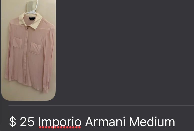 Emporio Armani Light Pink Button Down Shirt