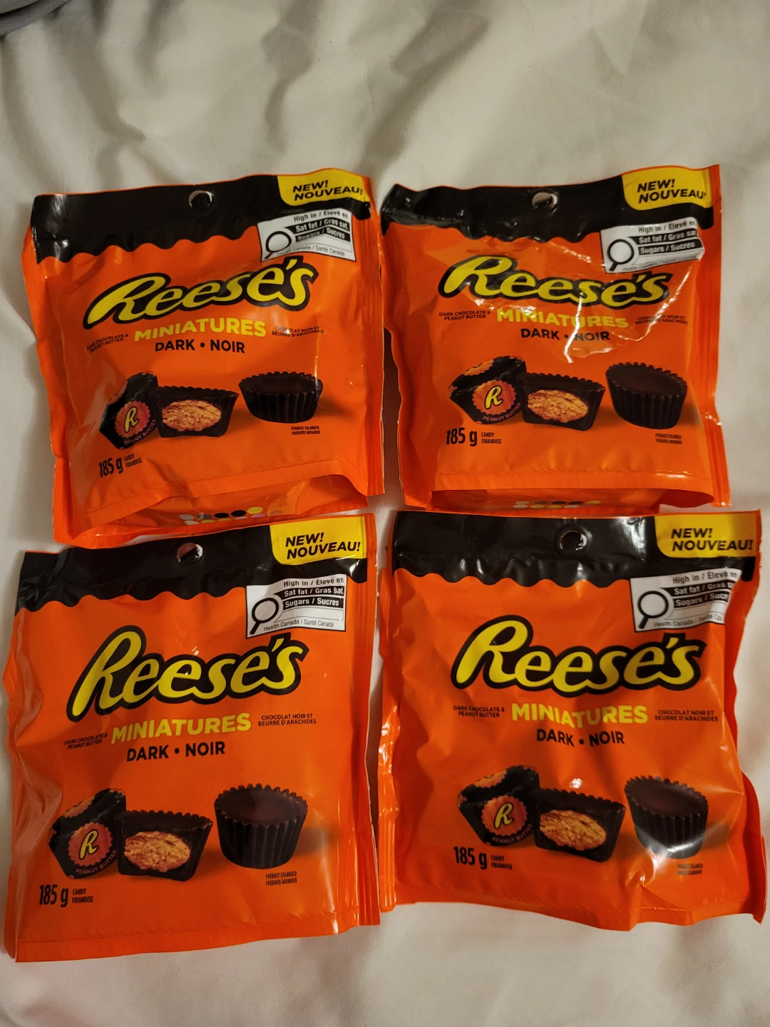 4 Bags of Reese's Dark Chocolate Peanut Butter Miniatures