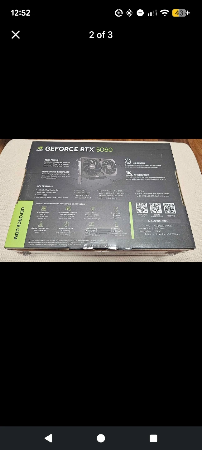 MSI GeForce RTX 5060 8G Shadow 2X OC Graphics Card - photo 2