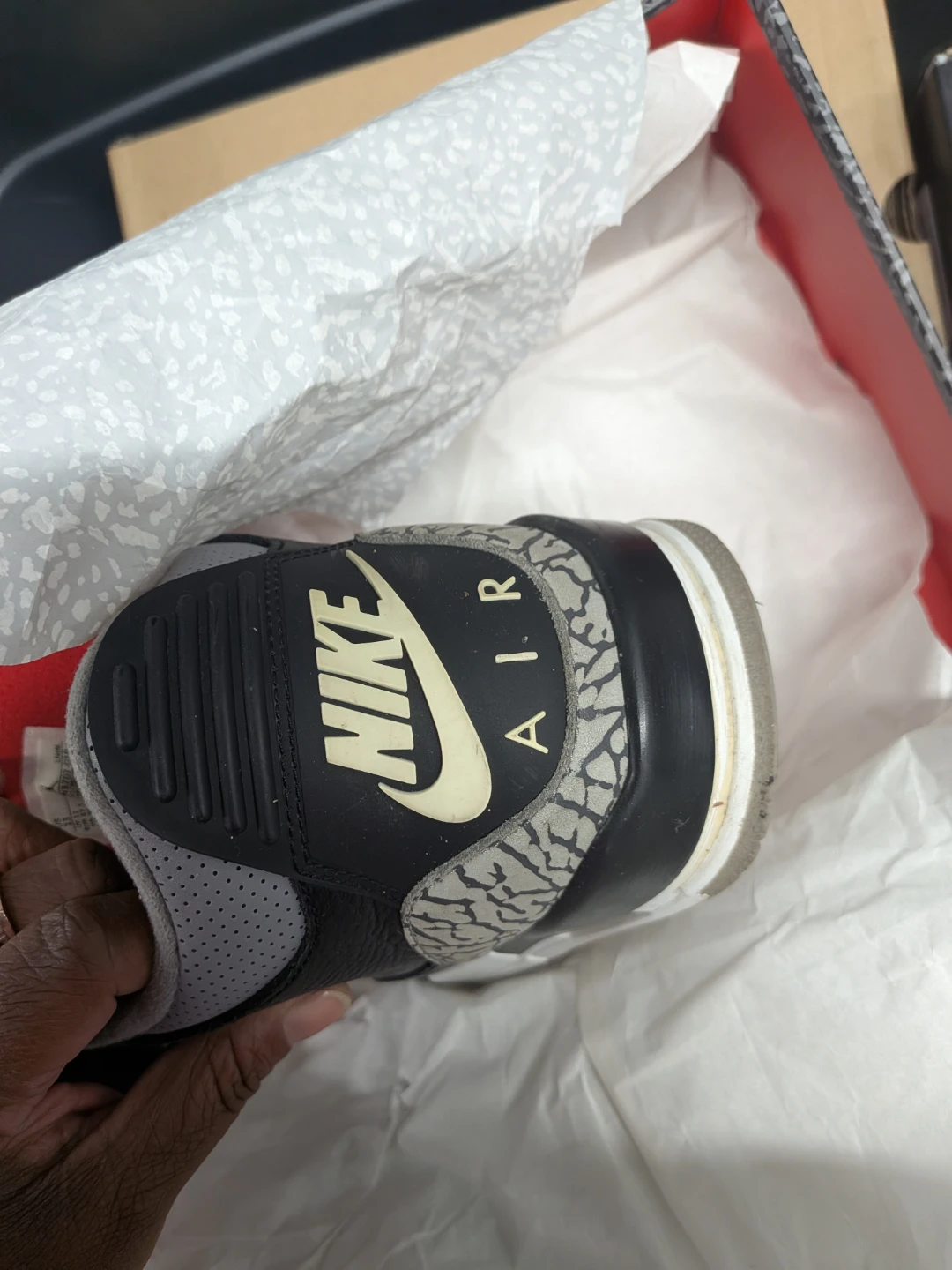 Nike Air Jordan 3 Retro Black Cement Sneakers - Size 13 - photo 4