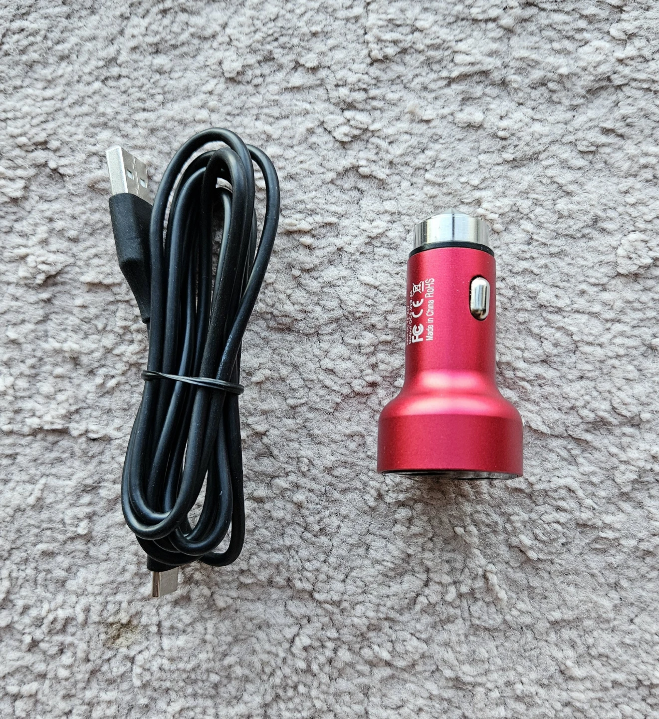 BRAND NEW DUAL USB CAR CHARGER WITH USB-C CABLE