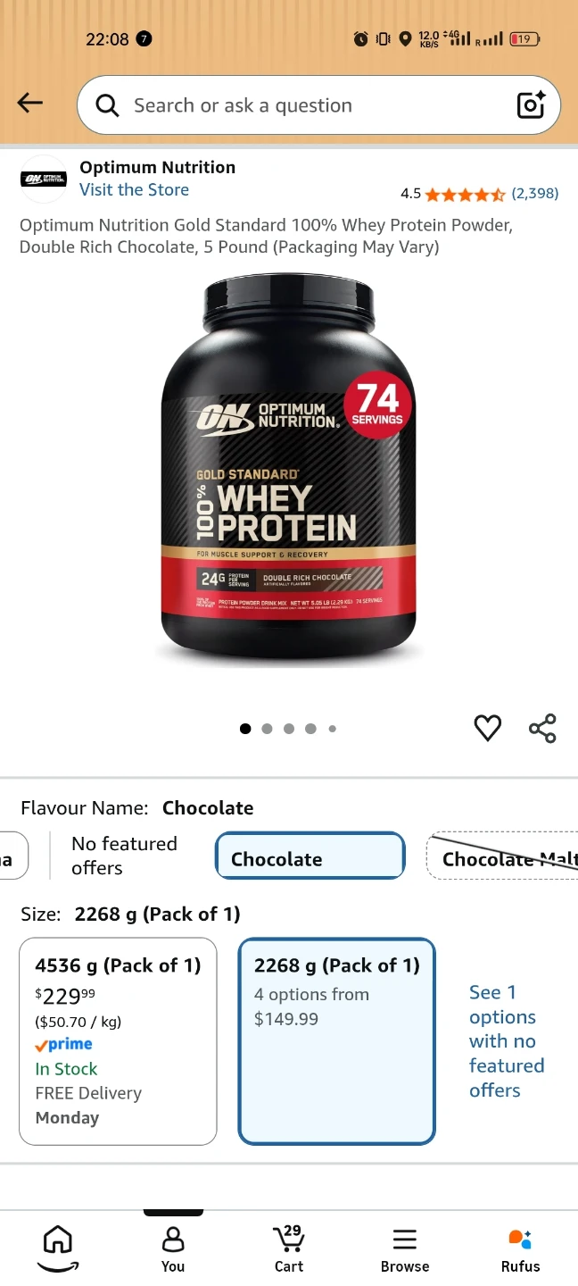 Optimum Nutrition Gold Standard Whey, Double Rich Chocolate