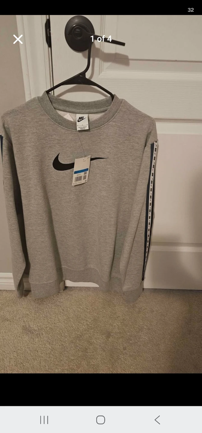 Nike Mens Grey Crewneck Sweatshirt - Size M - photo 2