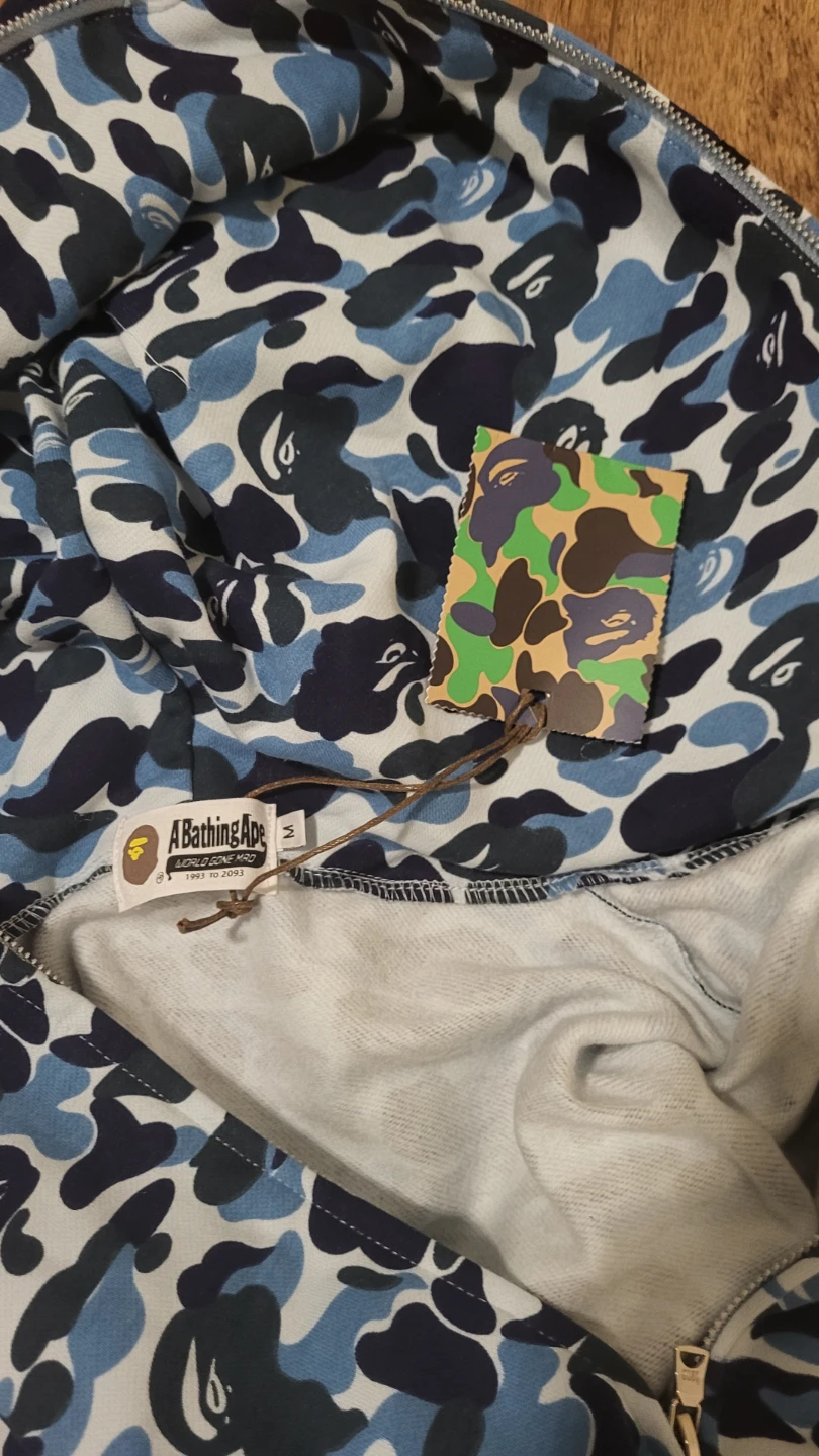 A Bathing Ape Blue Camo Shark Full Zip Hoodie - photo 2