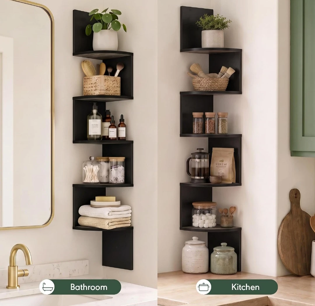 5-Level Espresso Corner Wall Shelf - photo 5
